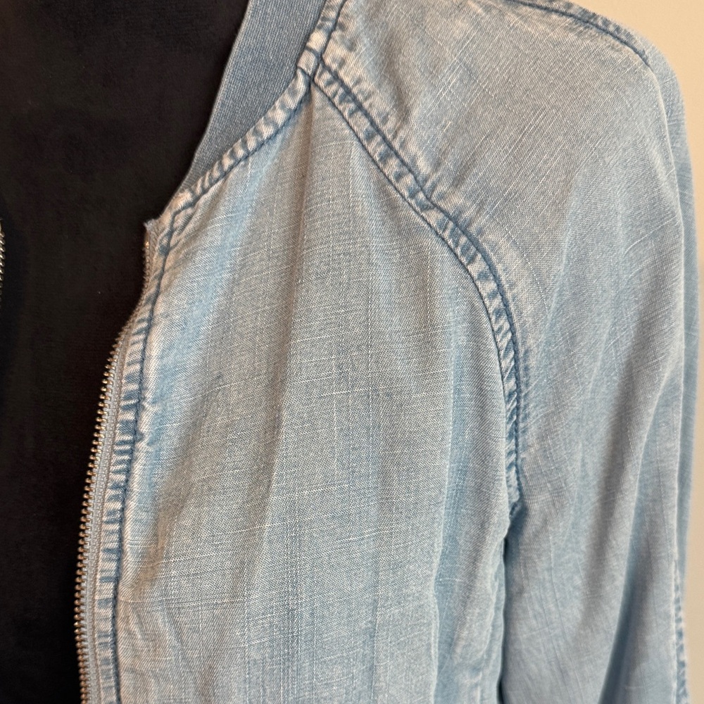 LOFT Light Blue Bomber Jacket - image 2